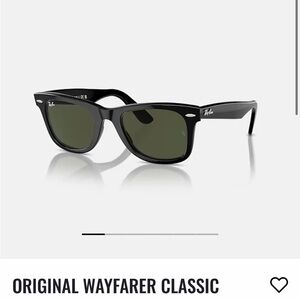 Ray-Ban Wayfarer Sunglasses - Polished Black Frame with Green Lenses